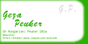 geza peuker business card